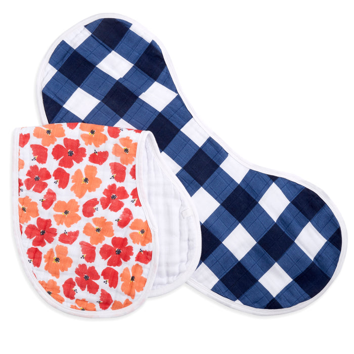 Aden and Anais White Label Burpy Bibs 2-pack Flora