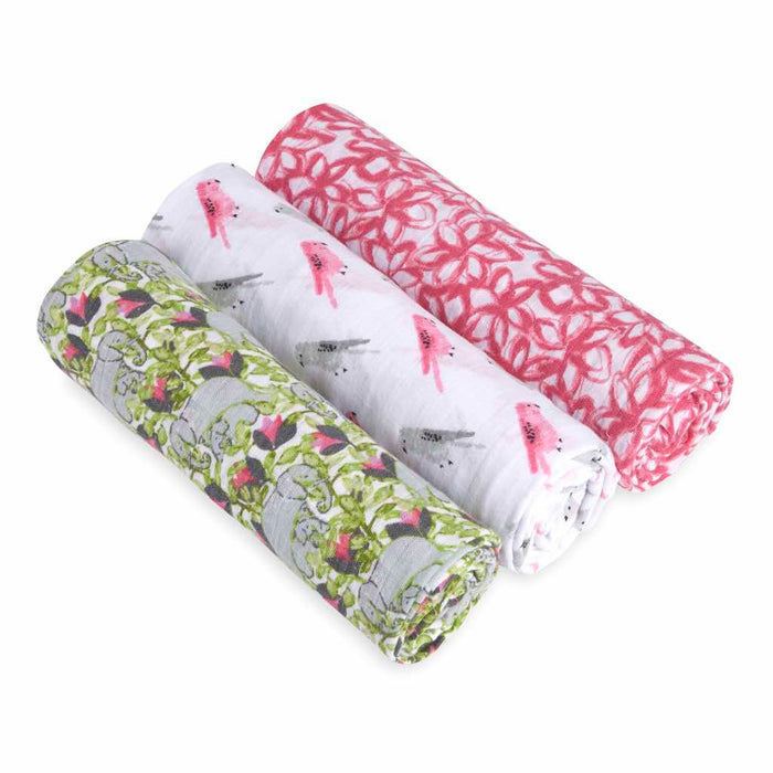 Aden and Anais White Label Swaddles 3-pack Paradise Cove