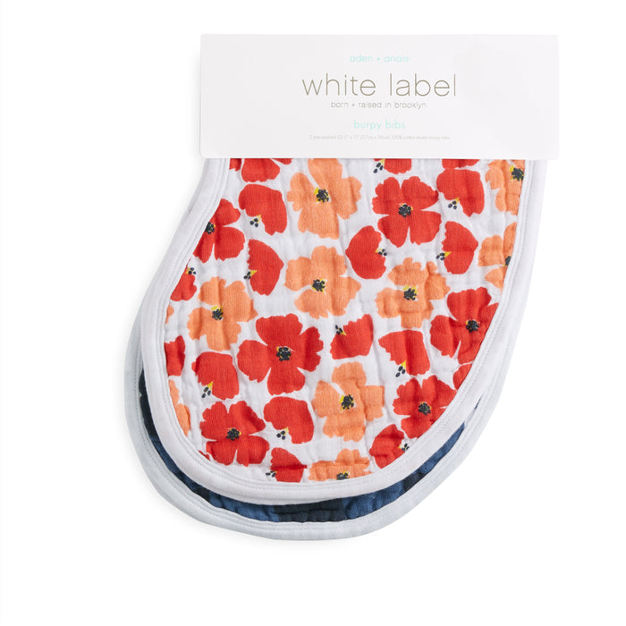 Aden and Anais White Label Burpy Bibs 2-pack Flora