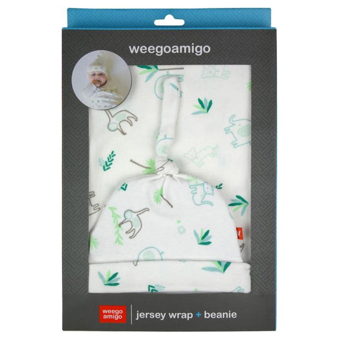 Weegoamigo Jersey Wrap and Beanie Set Stompy 100% Cotton