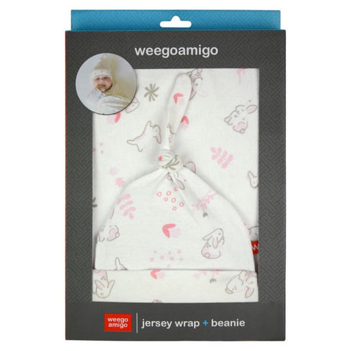 Weegoamigo Jersey Wrap and Beanie Set Floss 100% Cotton